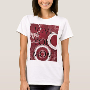 Camiseta Arte de IA floral rojo oscuro