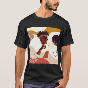 Camiseta Arte de Ilustracion de mujer negra, imagen de retr