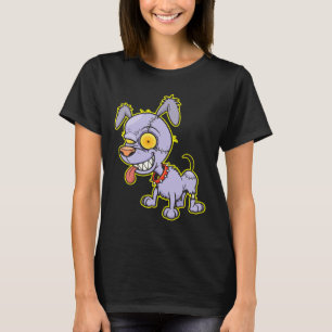Camiseta Arte de ilustración de perro zombie gruñón
