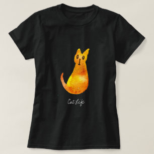 Camiseta Arte de ilustración en acuarela de gato jengibre l