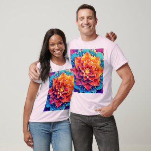 Camiseta Arte de impresión de energía de prisma floral abst