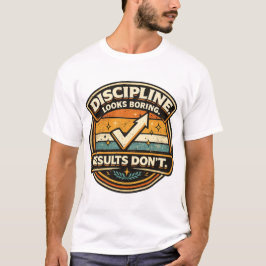 Camiseta Arte de Insignia de Motivación de Consistencia