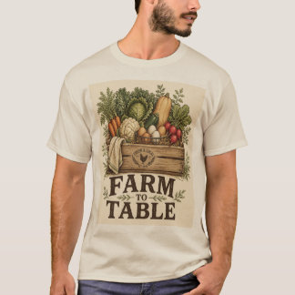 Camiseta Arte de jardín de granja vintage de granja a mesa