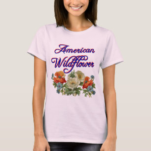 Camiseta Arte de jardinería patriótico americano con flores