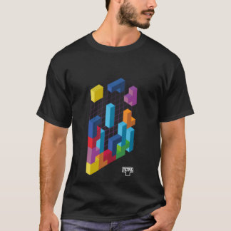Camiseta Arte de juego 3D de Tetris chica