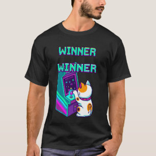 Camiseta Arte de juego retro ganador de Lucky Cat Arcade