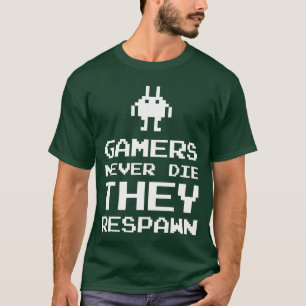 Camiseta Arte de jugadores de juegos multijugador nunca mue