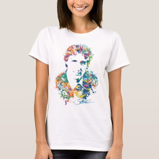 Camiseta Arte de Justin Trudeau Digital (Anverso)
