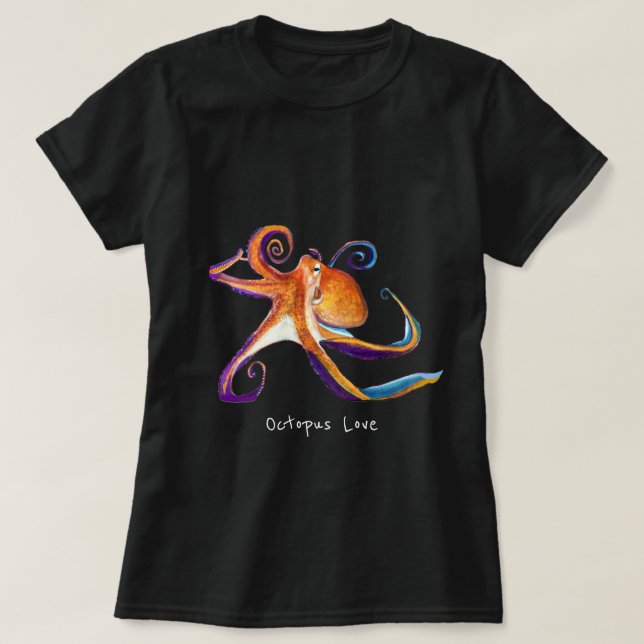 Camiseta Arte de la acuarela Octopus sealife (Diseño del anverso)