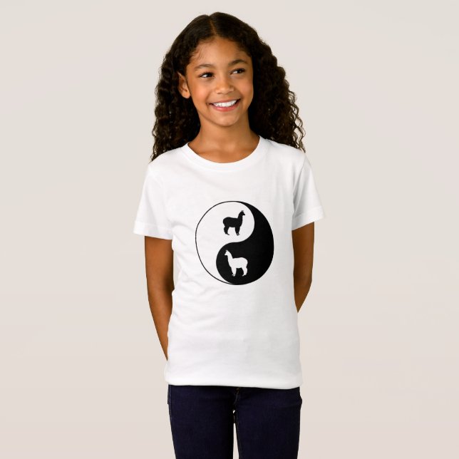 Camiseta Arte de la alpaca de Yin Yang (Anverso completo)