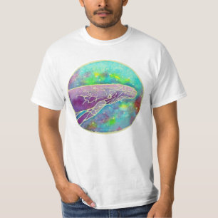 Camiseta Arte de la ballena jorobada del batik