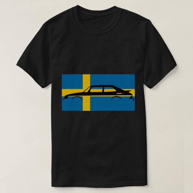 Camiseta Arte de la bandera Saab 900 (Diseño del anverso)