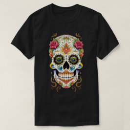 Camiseta Arte de la calavera del azúcar - Festividad con ro