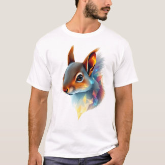 Camiseta Arte de la cara de la ardilla flotante