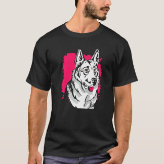 Camiseta Arte de la cara del pastor alemán blanco