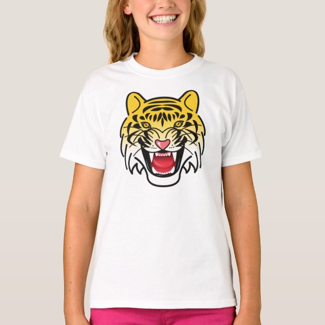 Camiseta Arte de la cara del tigre de risa (Anverso)