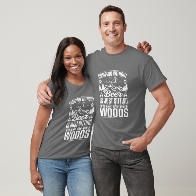 Camiseta arte de la cerveza de camping divertido T-Shirt (Unisexo)