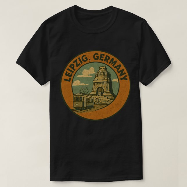 Camiseta Arte de la ciudad de Leipzig Alemania (Diseño del anverso)