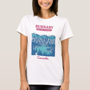 Camiseta Arte de la ciudad del horizonte de Burnaby BC Cana