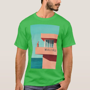Camiseta Arte de la costa retro de Malibu con arquita Minim