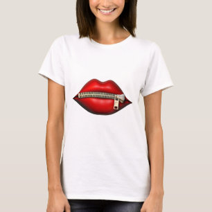 Camiseta Arte de la cremallera del labio del beso