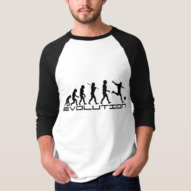 Camiseta Arte de la evolución del deporte de Futbol del (Anverso)