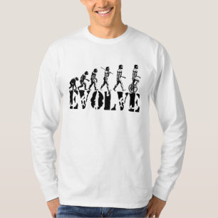 Camiseta Arte de la evolución del deporte de Unicycling de