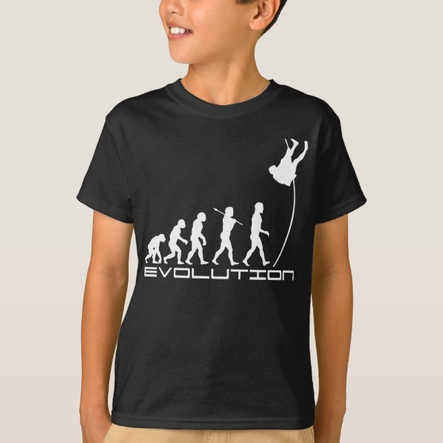 Camiseta Arte de la evolución del deporte del salto con (Anverso)