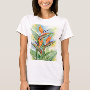 Camiseta Arte de la flor de la ave del paraíso - multi