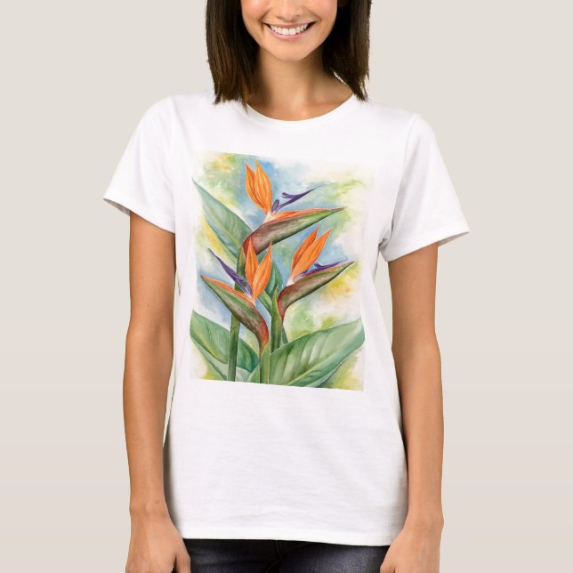 Camiseta Arte de la flor de la ave del paraíso - multi (Anverso)