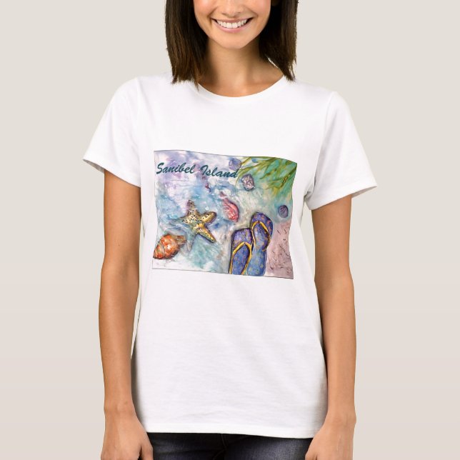 Camiseta Arte de la Florida de la acuarela de la isla de (Anverso)