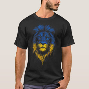 Camiseta Arte de la fuerza del león Bandera ucraniana Ucran