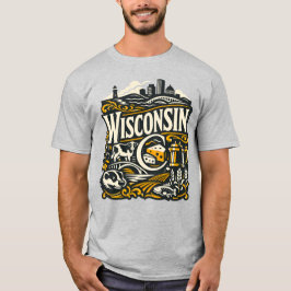 Camiseta Arte de la herencia láctea del tejón de Wisconsin