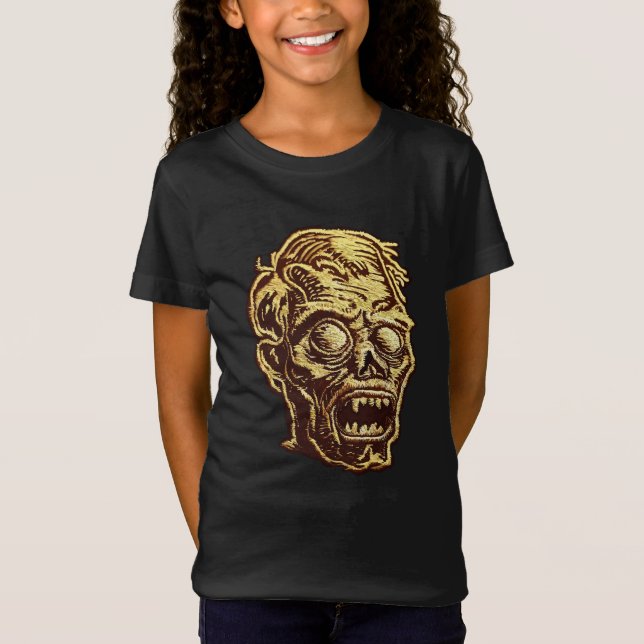 Camiseta Arte de la insignia beige dorada (Anverso)