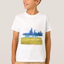 Camiseta Arte de la línea aérea de Chicago cepillado