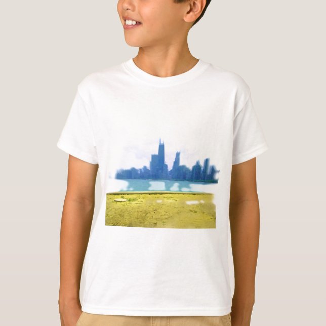 Camiseta Arte de la línea aérea de Chicago cepillado (Anverso)