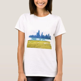 Camiseta Arte de la línea aérea de Chicago cepillado