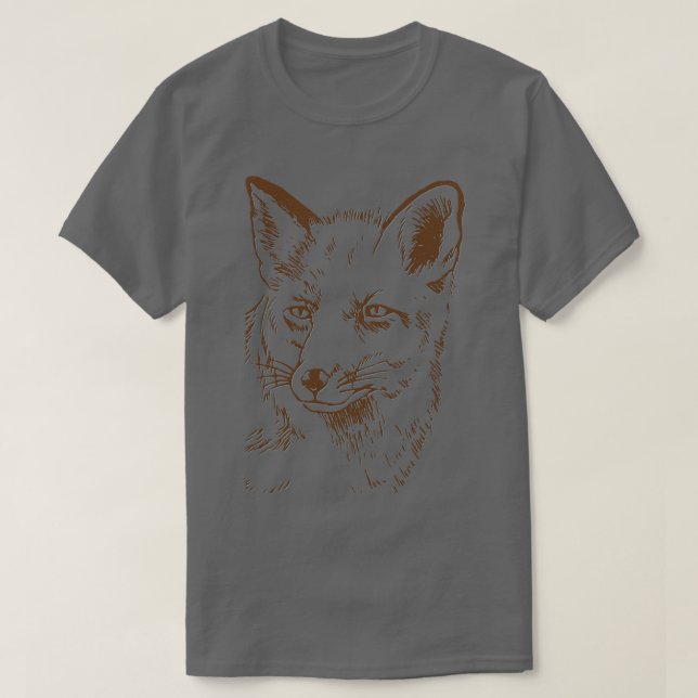 Camiseta Arte de la línea de cabezal de Fox (Diseño del anverso)