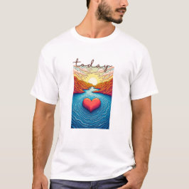 Camiseta Arte de la línea del valle del horizonte de la cal