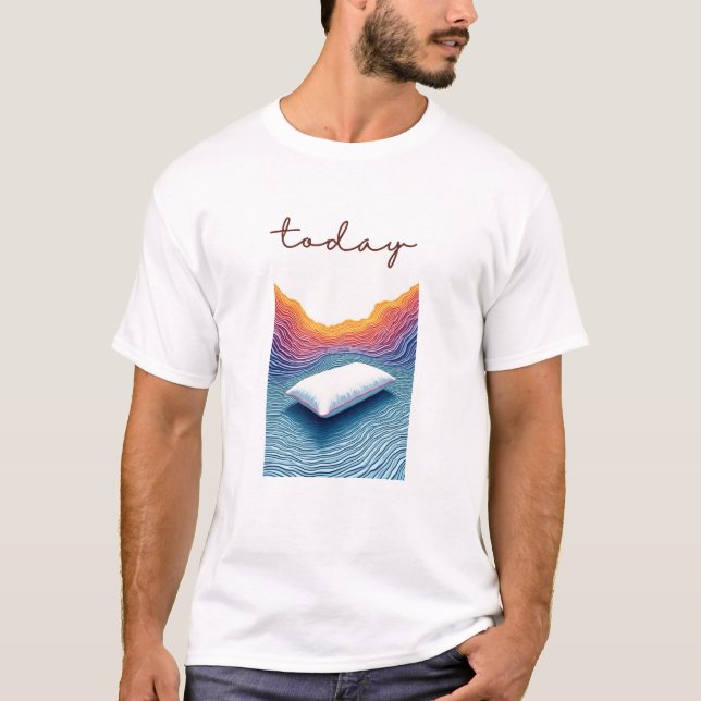 Camiseta Arte de la línea del valle del horizonte de la cal (Anverso)