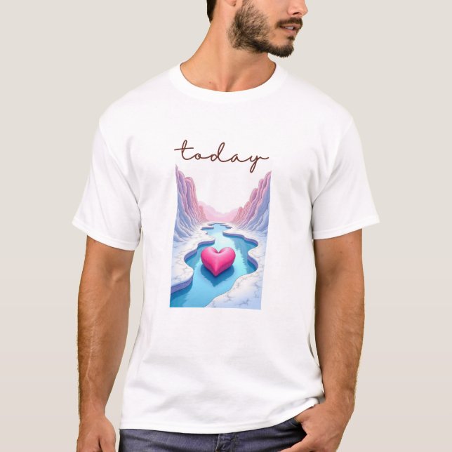 Camiseta Arte de la línea del valle del horizonte de la cal (Anverso)