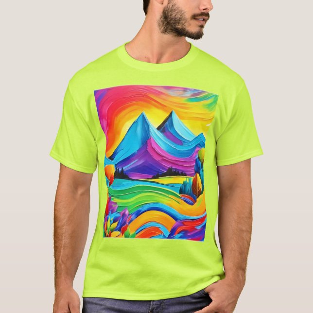 Camiseta arte de la montaña arcoiris (Anverso)