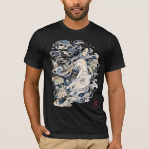 Camiseta Arte de la mujer de nieve japonesa   Yokai de invi