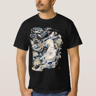 Camiseta Arte de la mujer de nieve japonesa   Yokai de invi