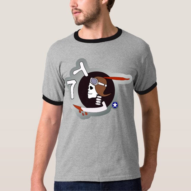 Camiseta Arte de la nariz de París P-40 WWII (Anverso)