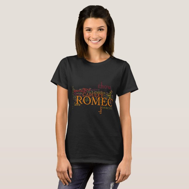 Camiseta Arte de la palabra de Romeo y de Juliet (Anverso completo)