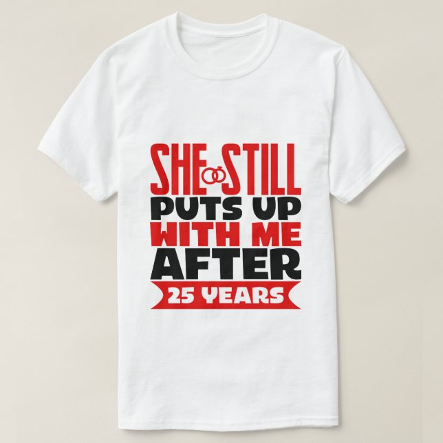 Camiseta arte de la palabra del 25° aniversario de divertid (Diseño del anverso)