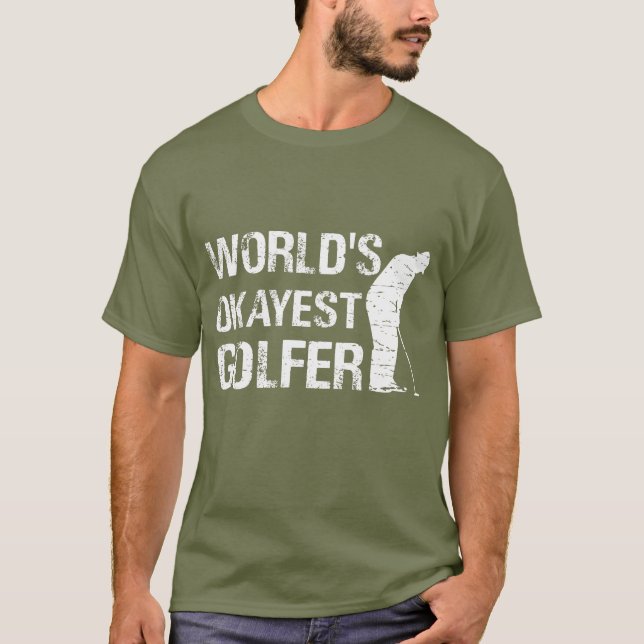 Camiseta arte de la palabra deportiva de golfista en el mun (Anverso)