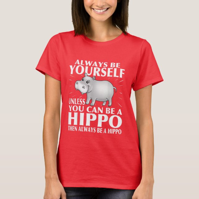 Camiseta arte de la palabra divertida de hipopo T-Shirt (Anverso)