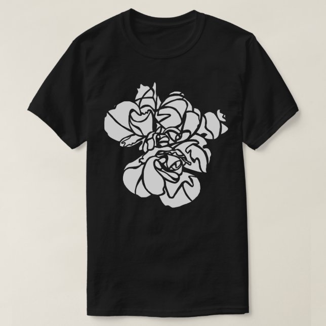 Camiseta Arte de la planta de flores blanca de Hibiscus (Diseño del anverso)